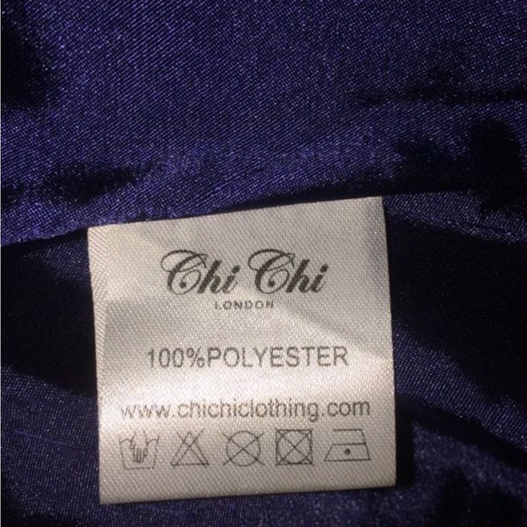 Chi chi London embroidery gold/blue dress - Picture 3 of 3